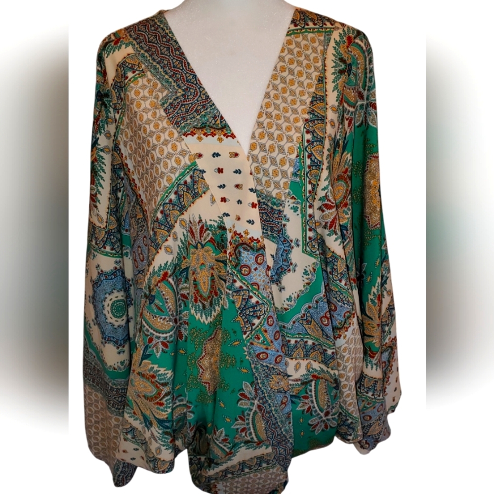 ee:some Kimono, Oversized, Paisley Boho Print Open Front
